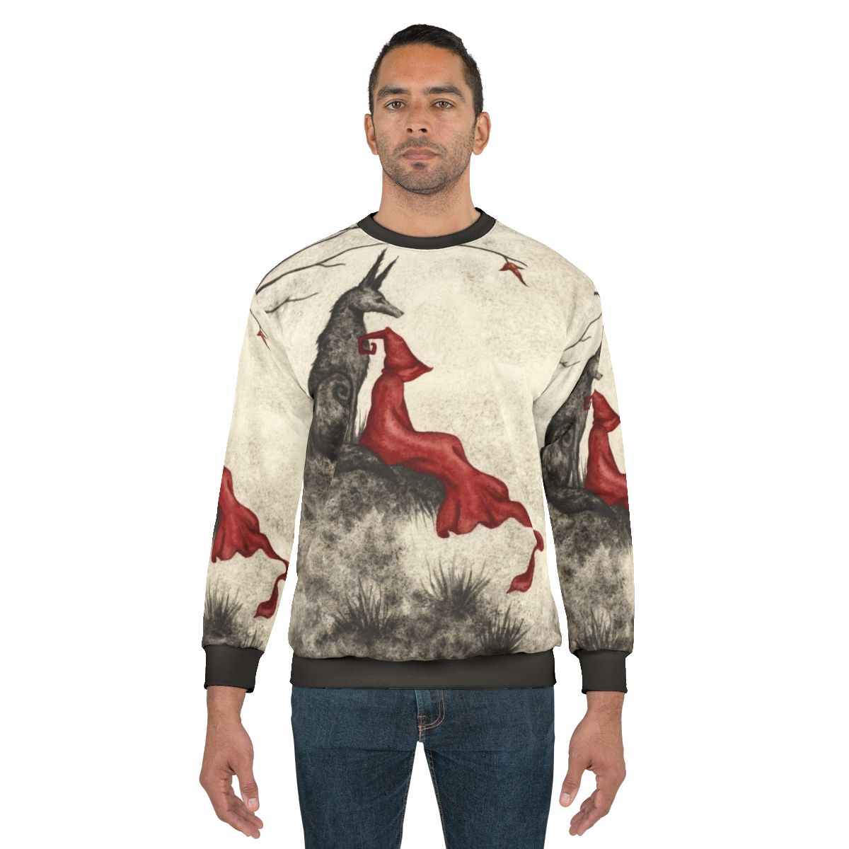 Last Leaf Sweatshirt featuring a gothic fantasy design with a woodland creature