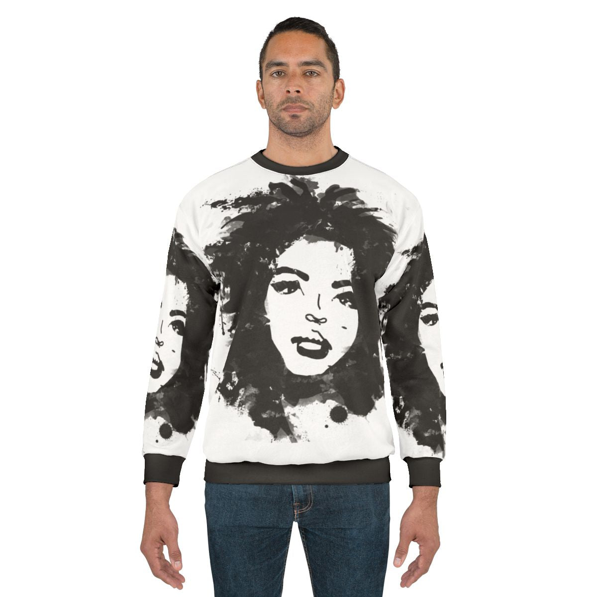 Lauryn Hill Monochrome Graphic Sweatshirt