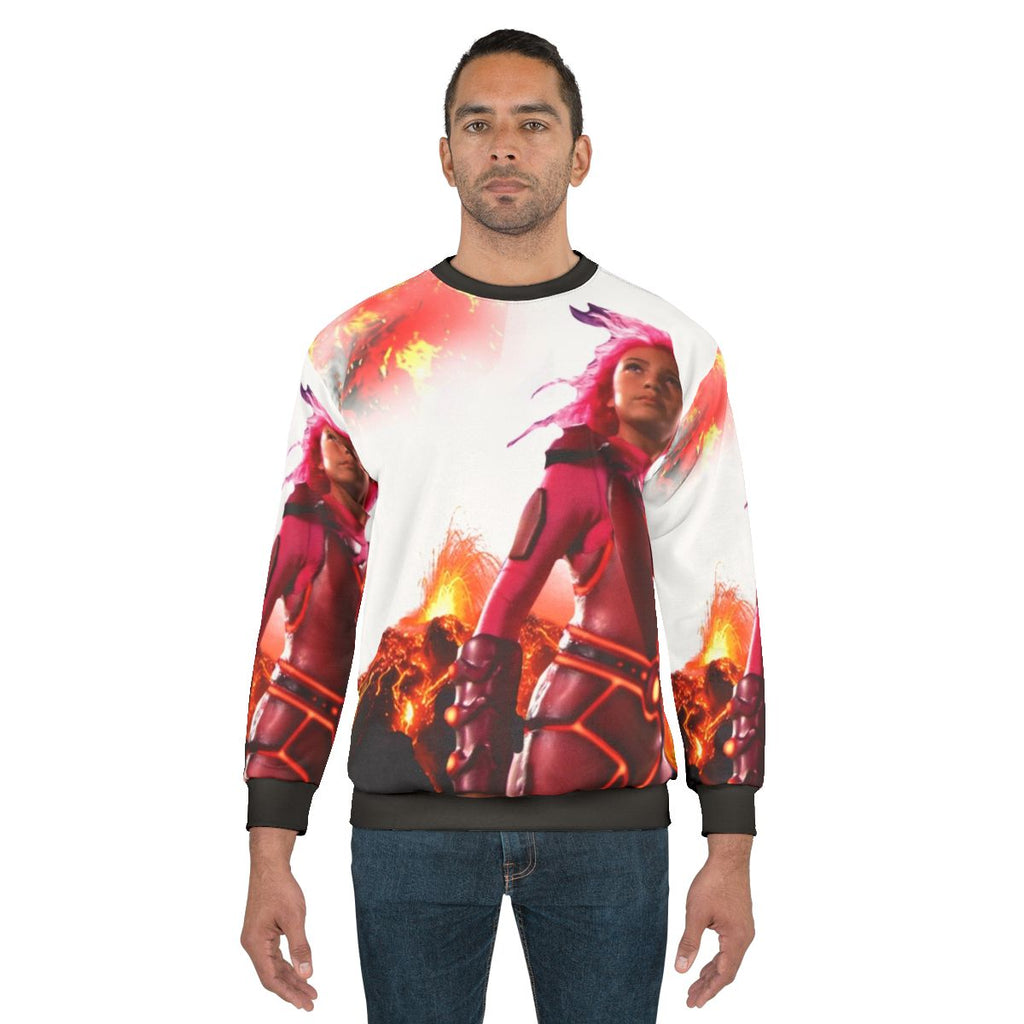 90s Lavagirl Sweatshirt featuring the iconic superhero character