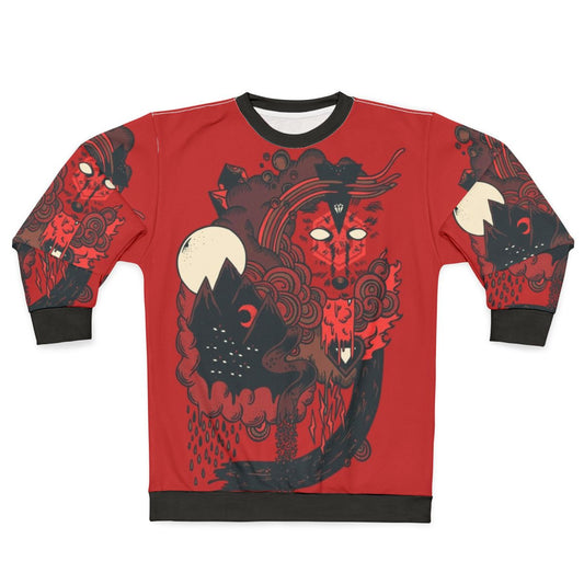 Howling wolf pack geometric abstract sweatshirt design