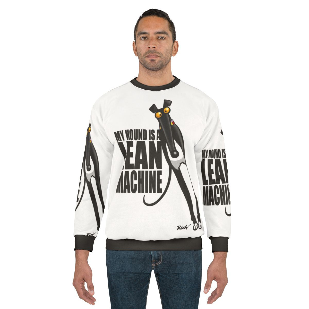 Greyhound sweatshirt with Lean Machine design