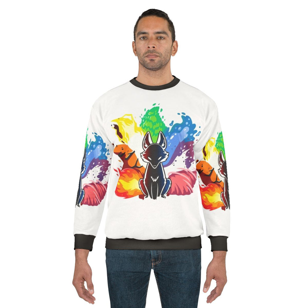 Nine Tales Fox Sweatshirt with Legendary Animal Print Design