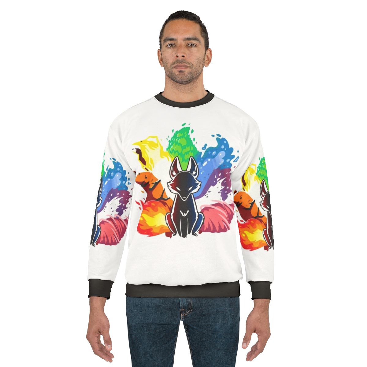 Nine Tales Fox Sweatshirt with Legendary Animal Print Design