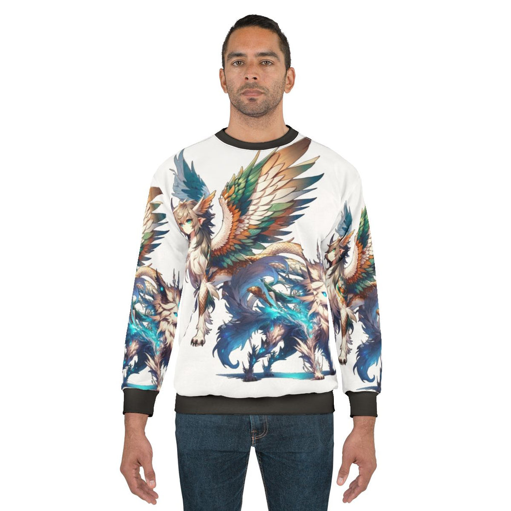 Sweatshirt featuring legendary animals and mythological creatures