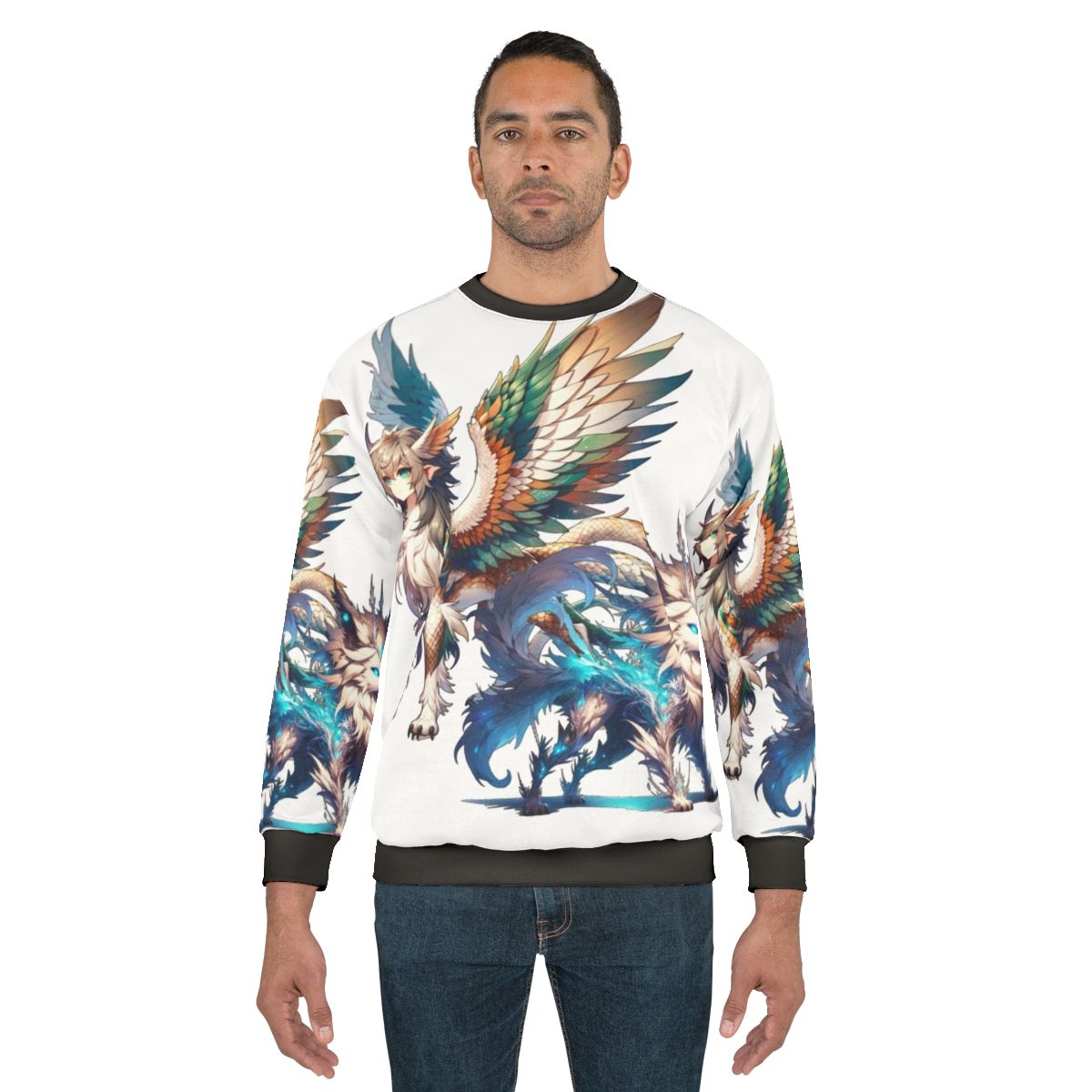 Sweatshirt featuring legendary animals and mythological creatures