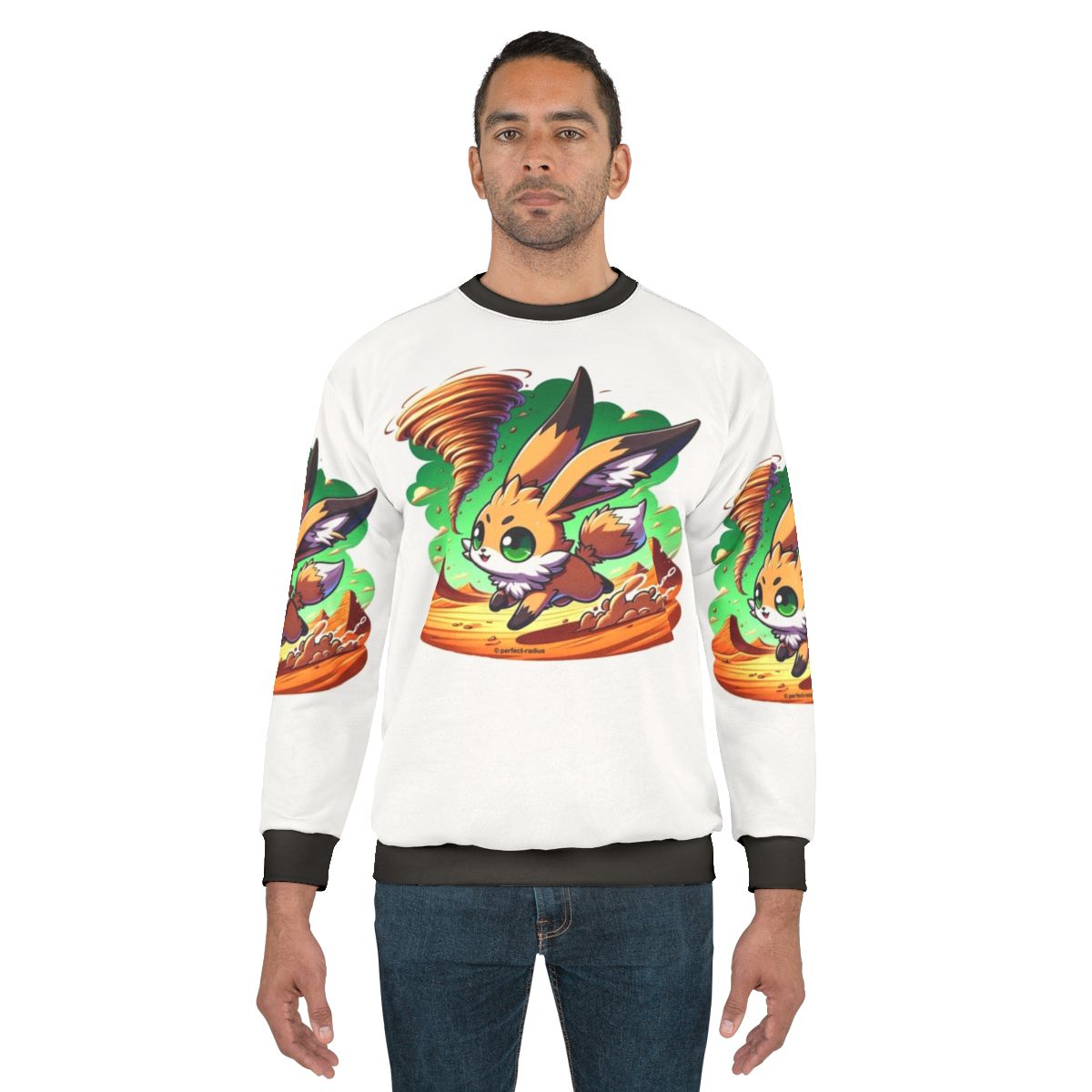 Legendary desert fox and rabbit design on a cozy sweatshirt