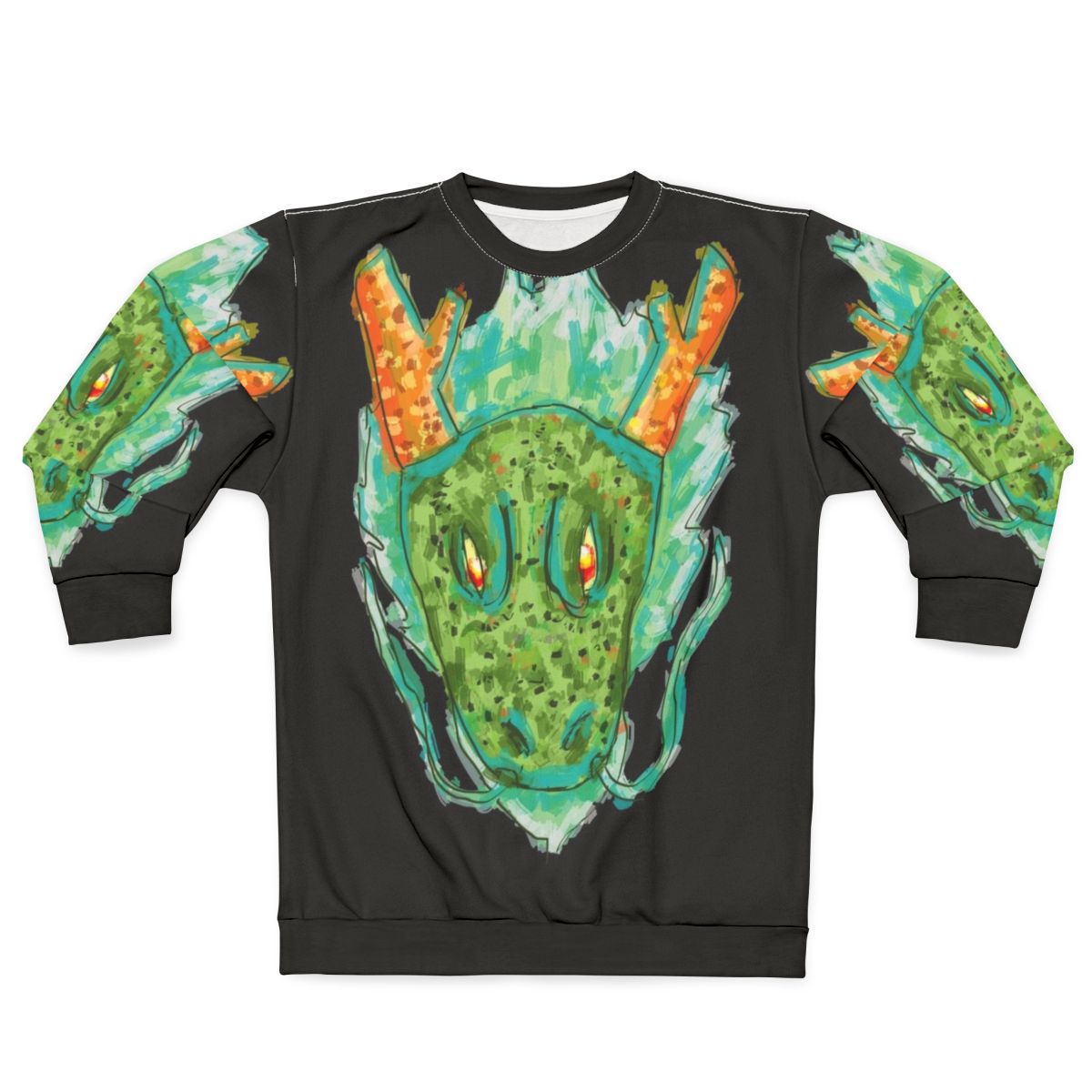 Legendary Earth Dragon Sweatshirt with Asian Dragon Head Design