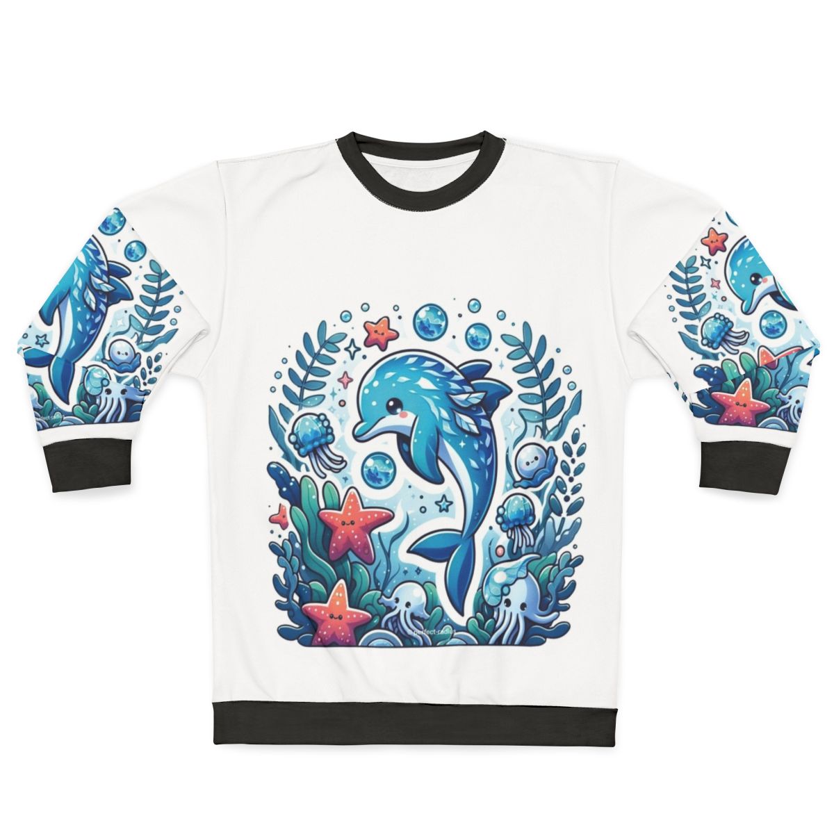 Legendary frostfin dolphin fantasy design on a cozy sweatshirt