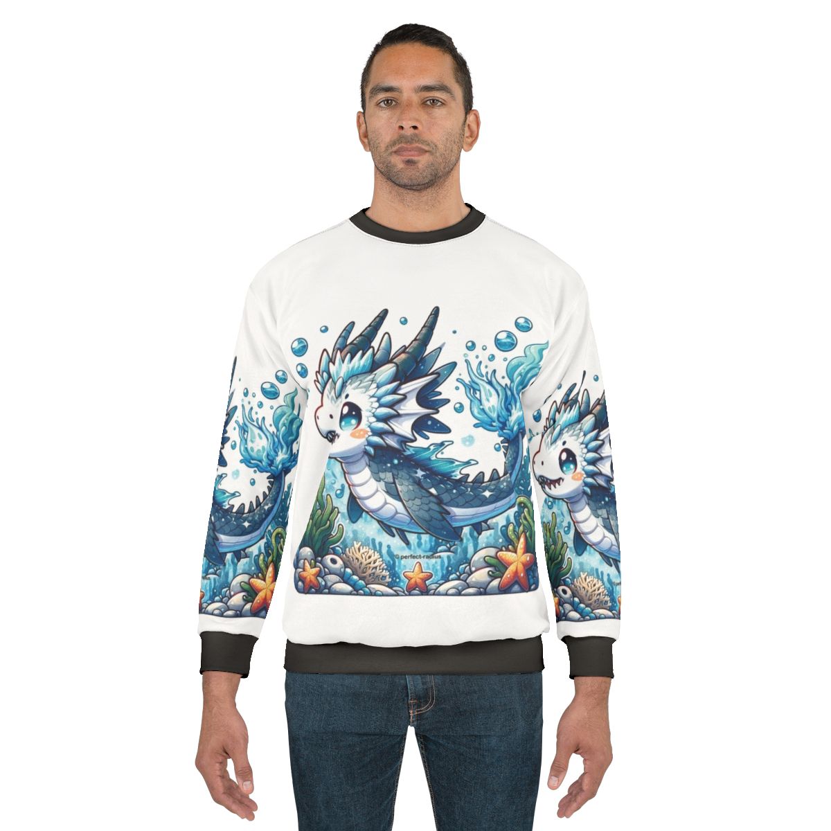Legendary Frostfire Dragon and Fantasy Fish Sweatshirt