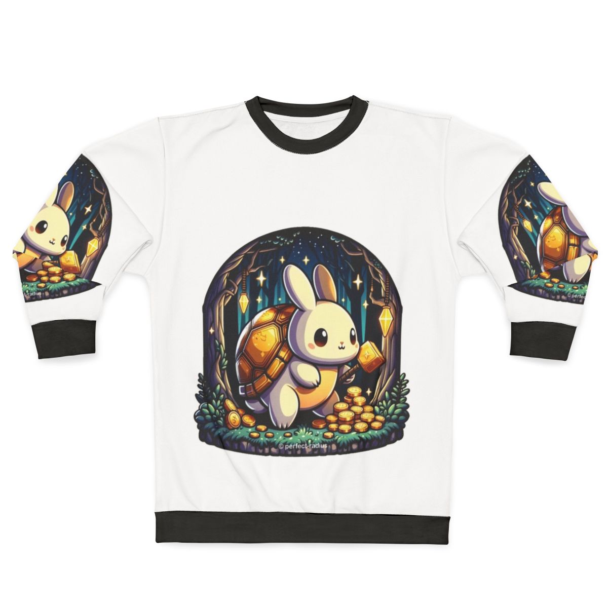 Legendary animals golden turtle rabbit cozy sweatshirt