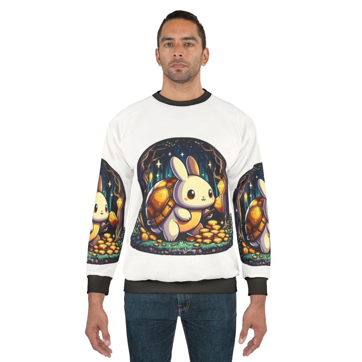 Legendary animals golden turtle rabbit cozy sweatshirt
