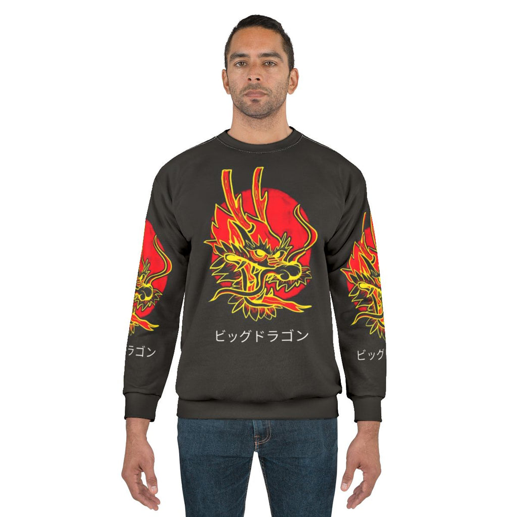 Legendary red dragon sweatshirt with mythical creature design