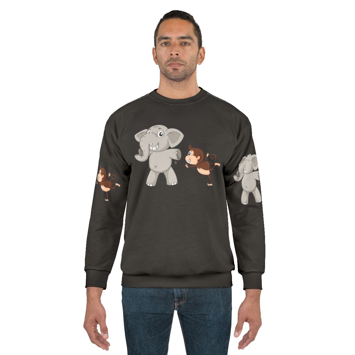 Legendary Animals Graphic Sweatshirt featuring Mystic Dragon and Lightning Design