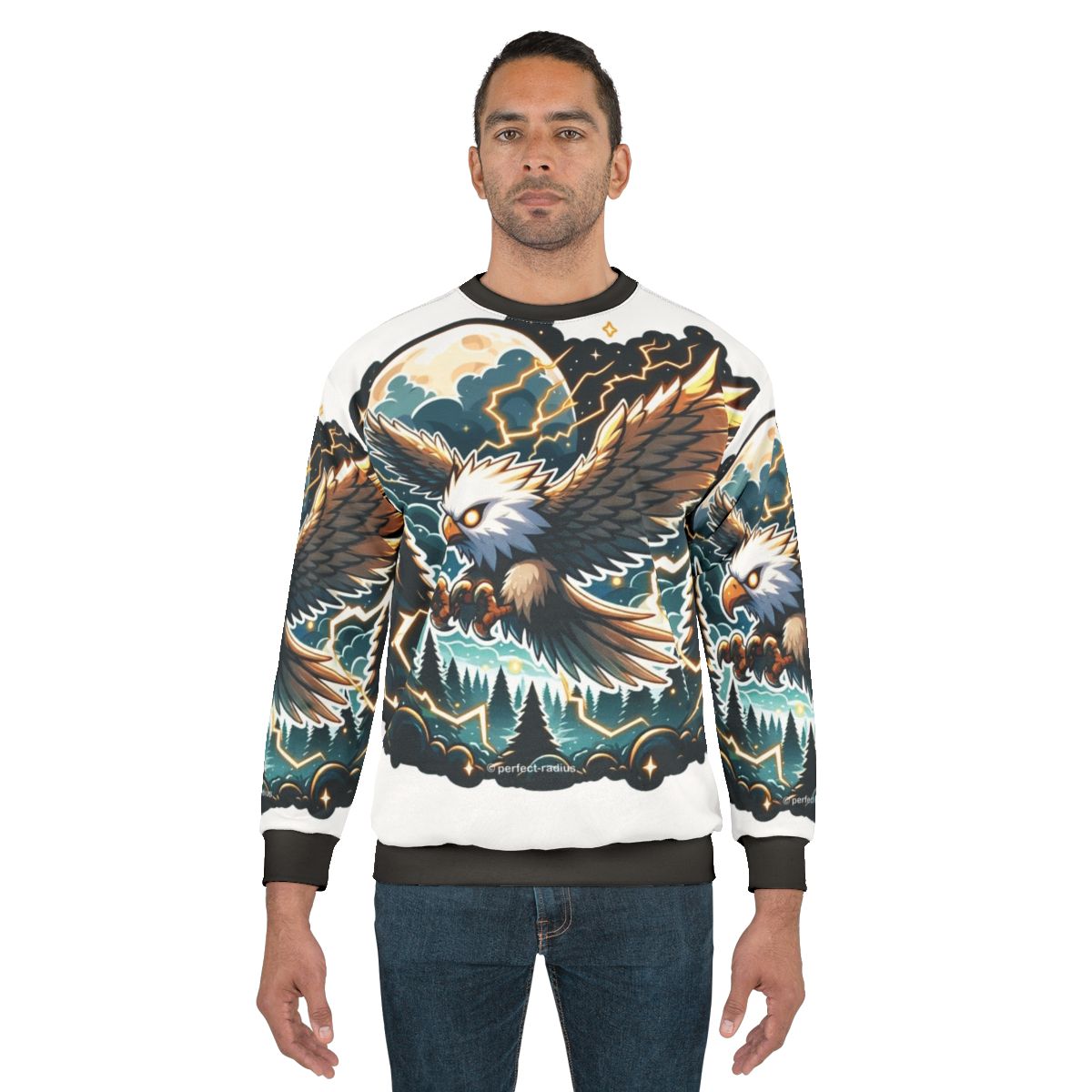 Legendary thunder eagle fantasy graphic sweatshirt