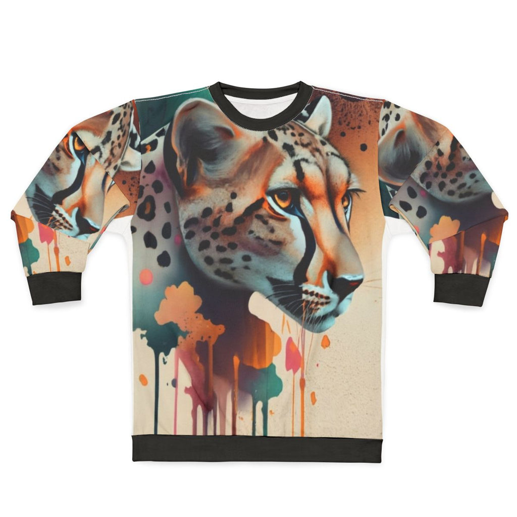 Cheetah print sweatshirt with wild animal design