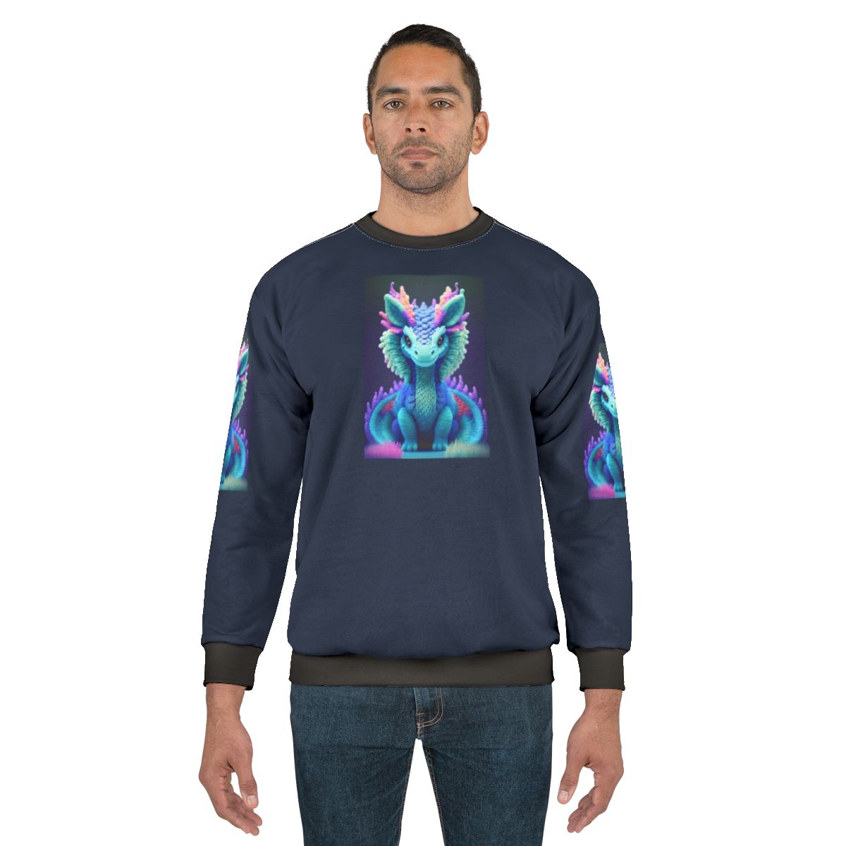 Legendary creature sweatshirt with intricate, vibrant design