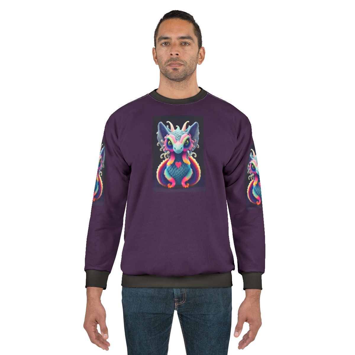 Legendary Creature Sweatshirt with Enchanting Forest Fantasy Design