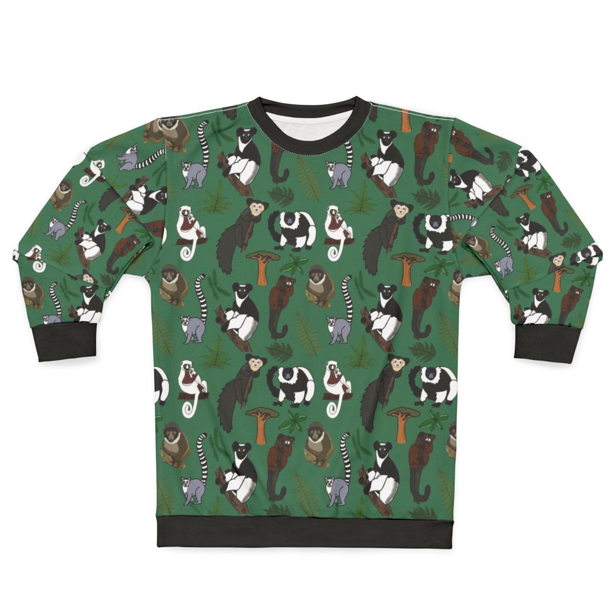 Lemur Pattern Sweatshirt - Celebrate Madagascar's Diverse Wildlife
