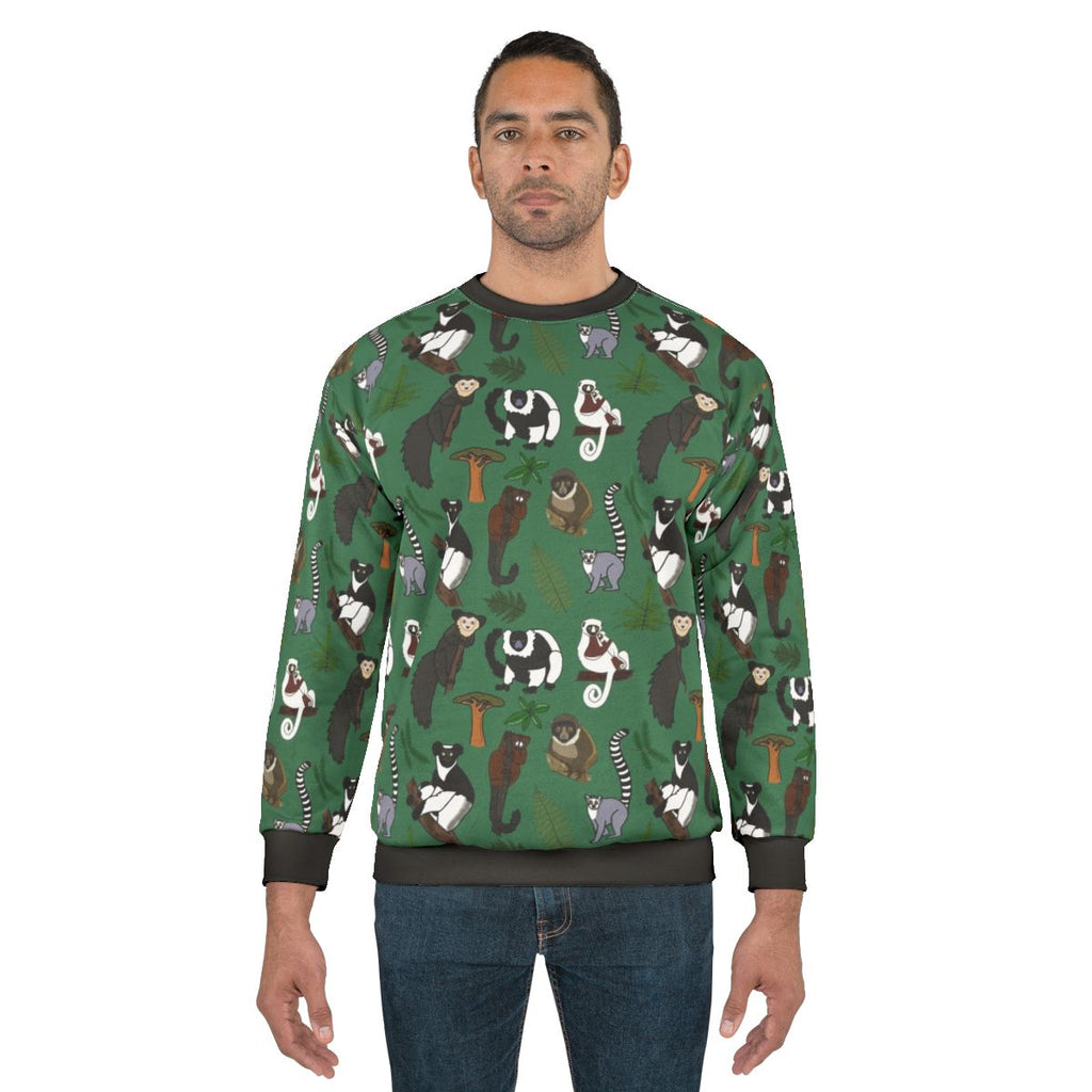Lemur Pattern Sweatshirt - Celebrate Madagascar's Diverse Wildlife