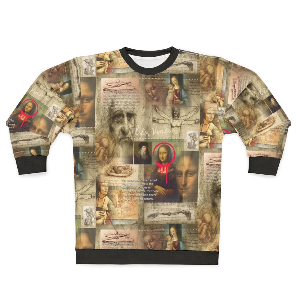 Renaissance-inspired sweatshirt featuring Leonardo Da Vinci's iconic artwork