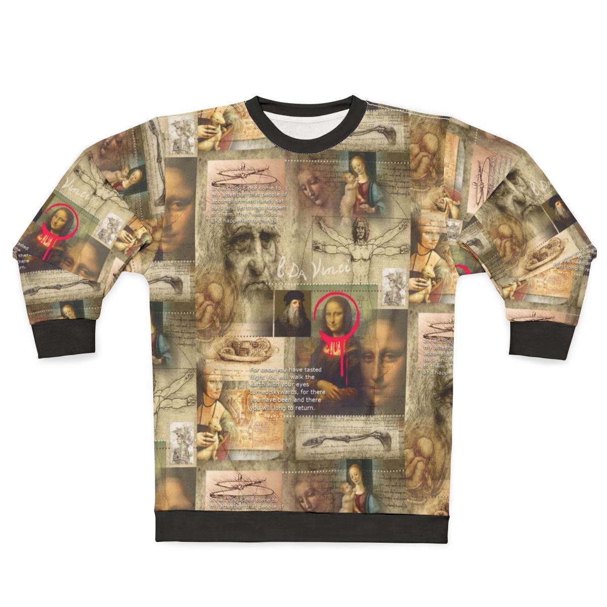 Renaissance-inspired sweatshirt featuring Leonardo Da Vinci's iconic artwork