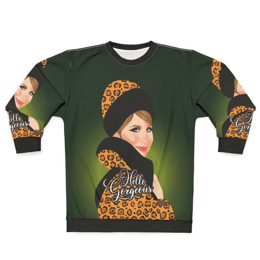 Leopard print sweatshirt with abstract art design