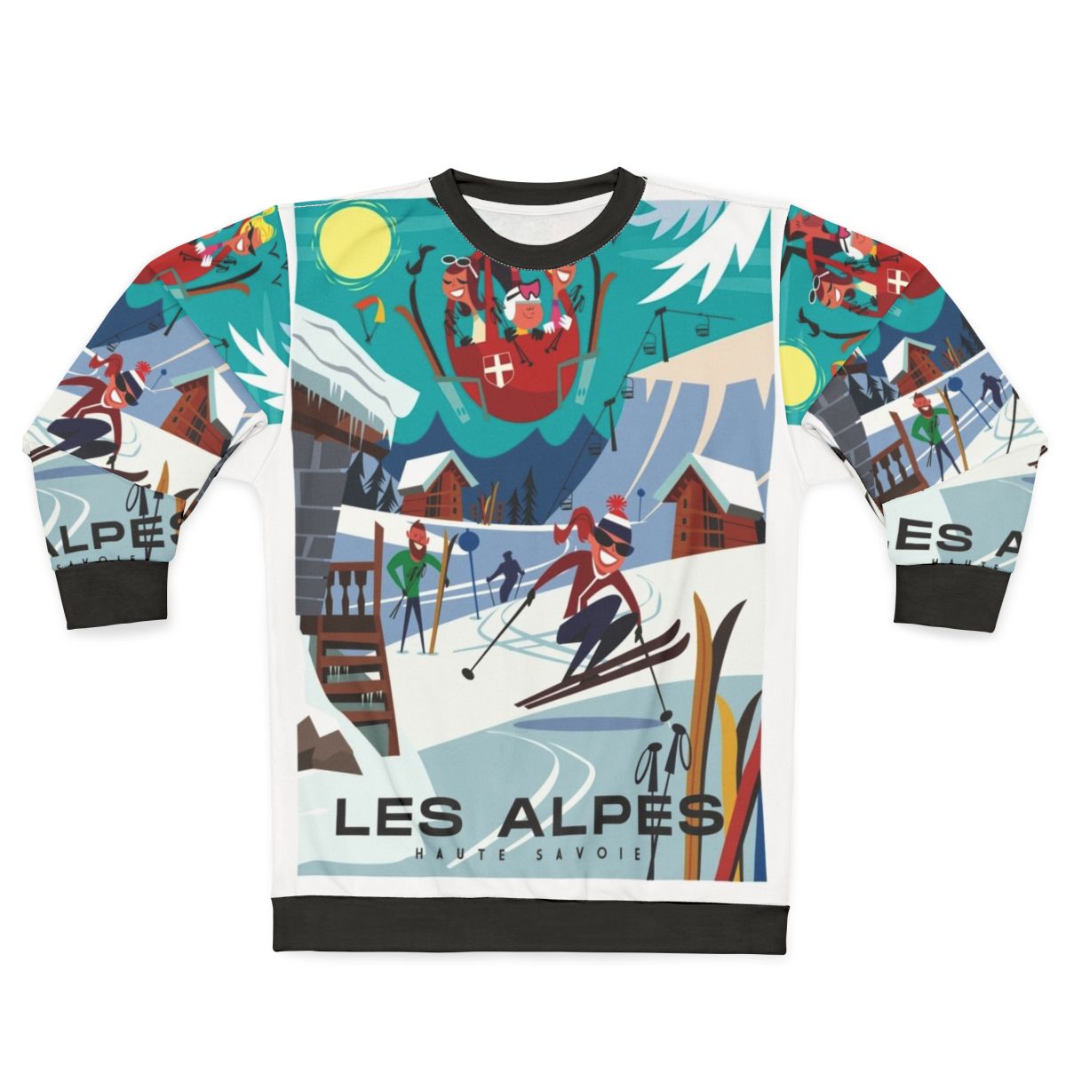 Retro ski poster design sweatshirt