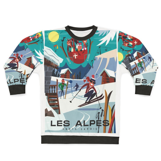 Retro ski poster design sweatshirt