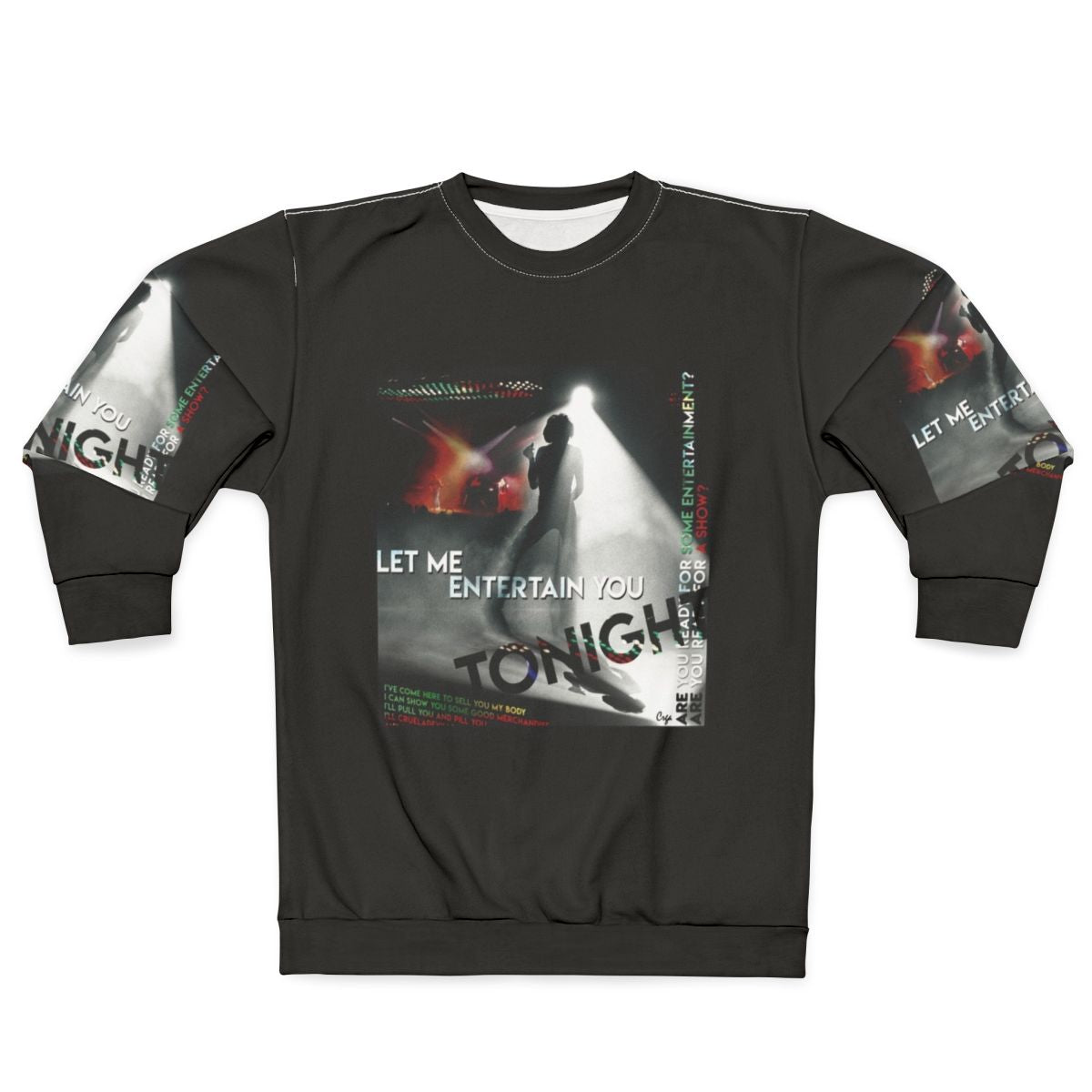 Retro 70s "Let Me Entertain You" Music Lyrics Sweatshirt