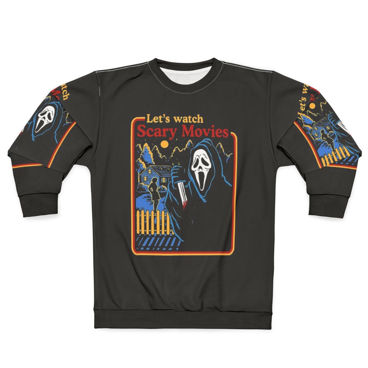 Scary movies scream horror sweatshirt for horror movie fans