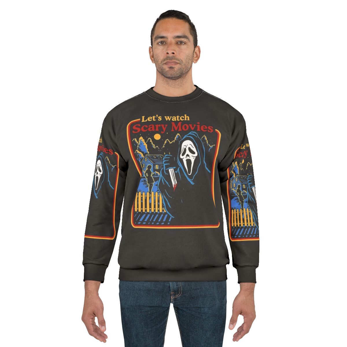 Scary movies scream horror sweatshirt for horror movie fans