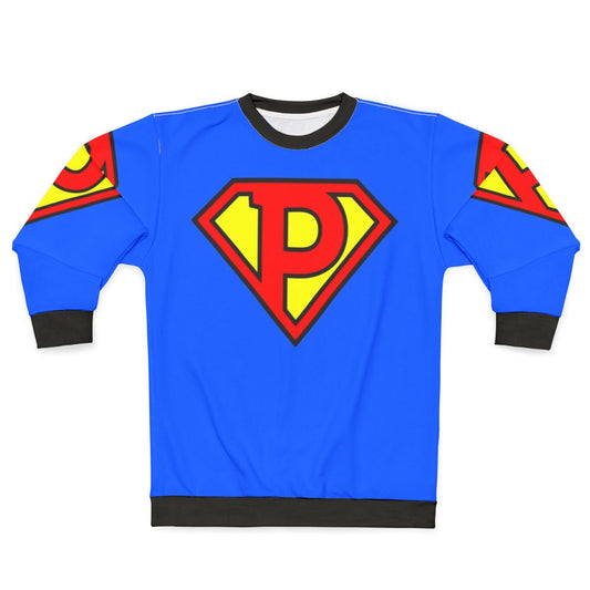 Super Letter P Sweatshirt - Superhero Apparel for Letter P Fans