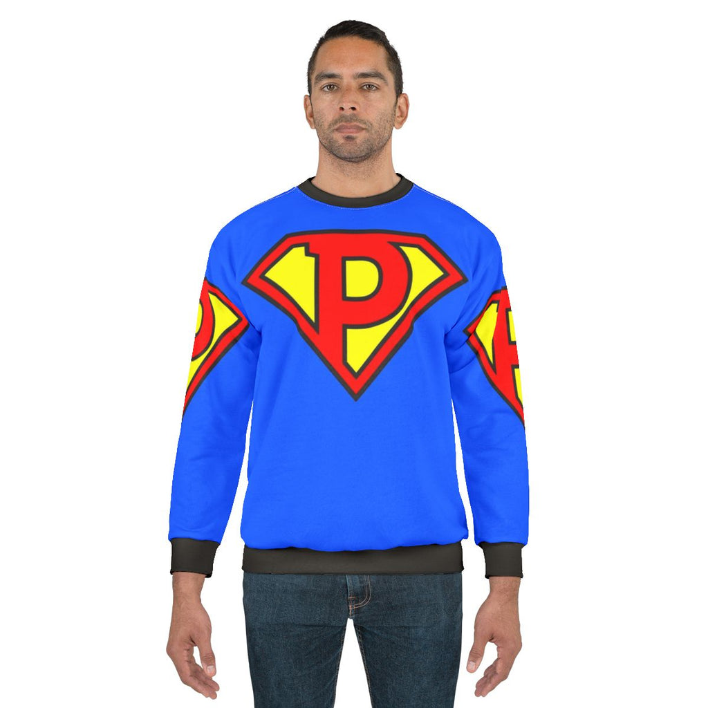 Super Letter P Sweatshirt - Superhero Apparel for Letter P Fans