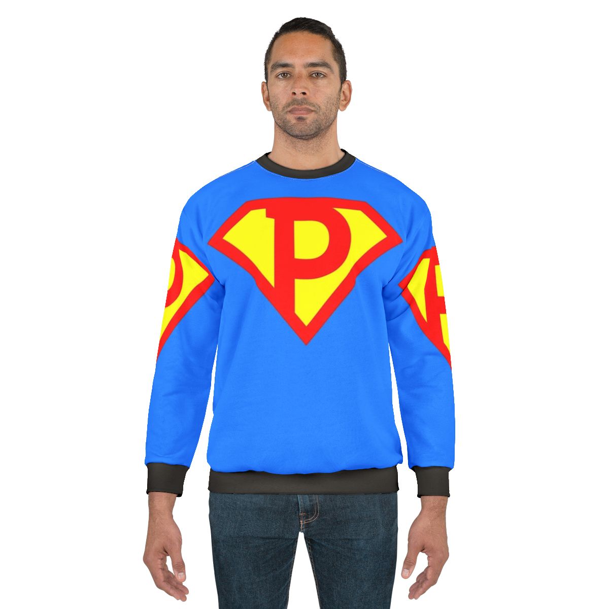Letter A-Z Superhero Graphic Sweatshirt