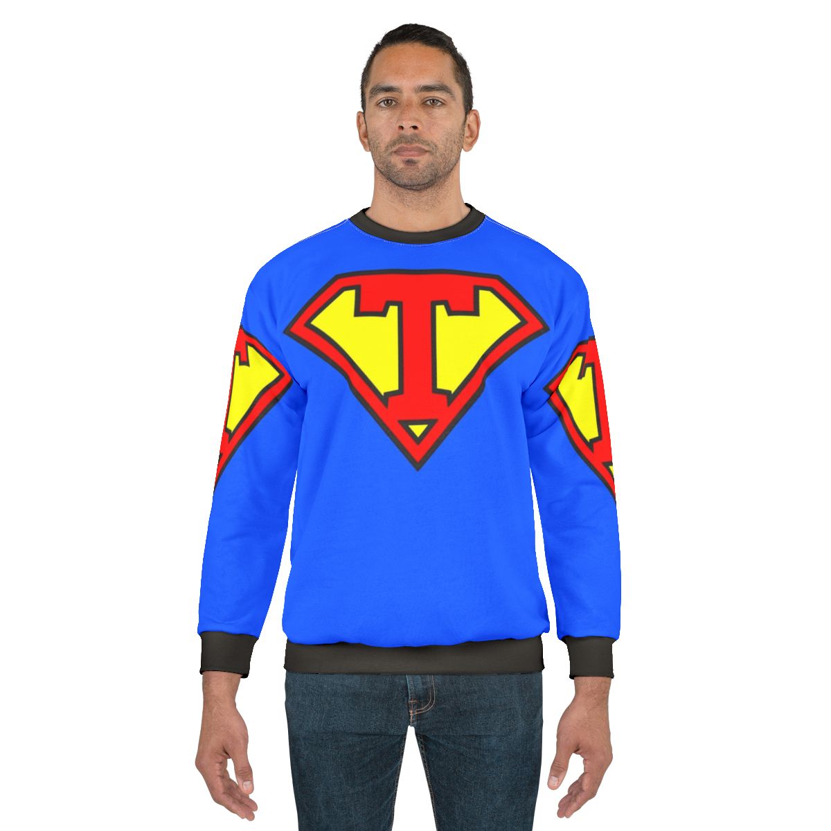 Super Letter T Sweatshirt - Superhero Graphic Tee Apparel