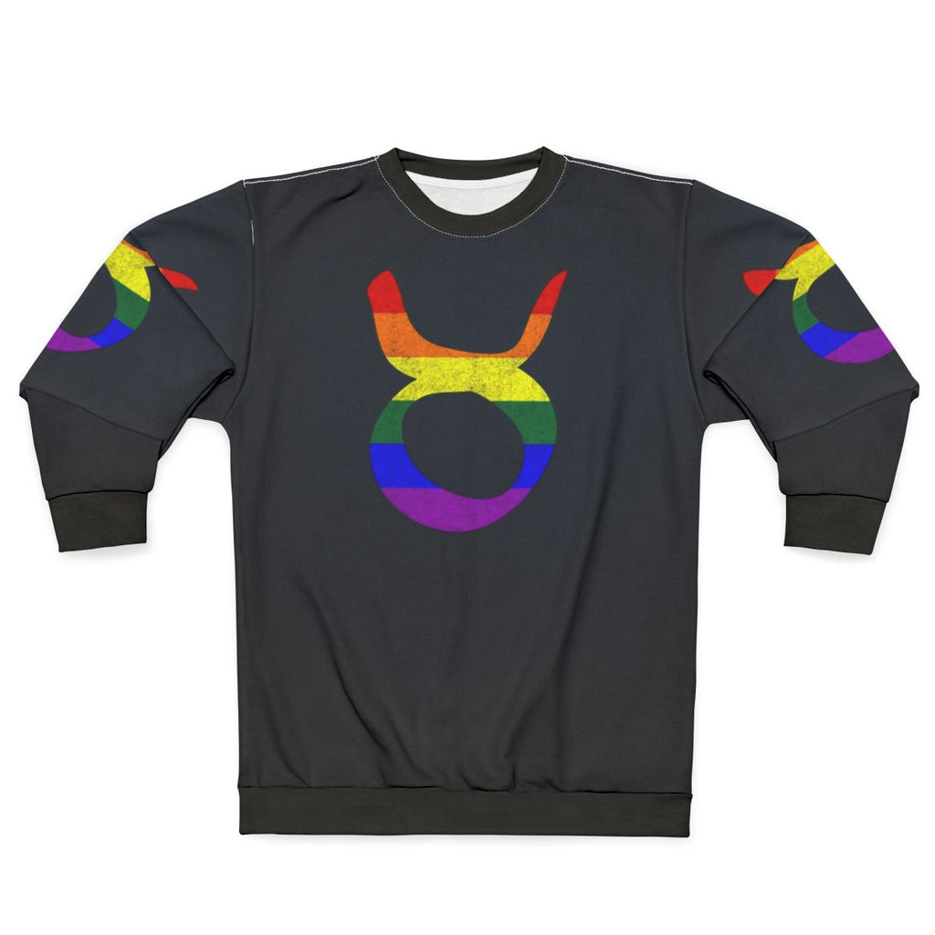 Taurus zodiac LGBTQ pride flag sweatshirt