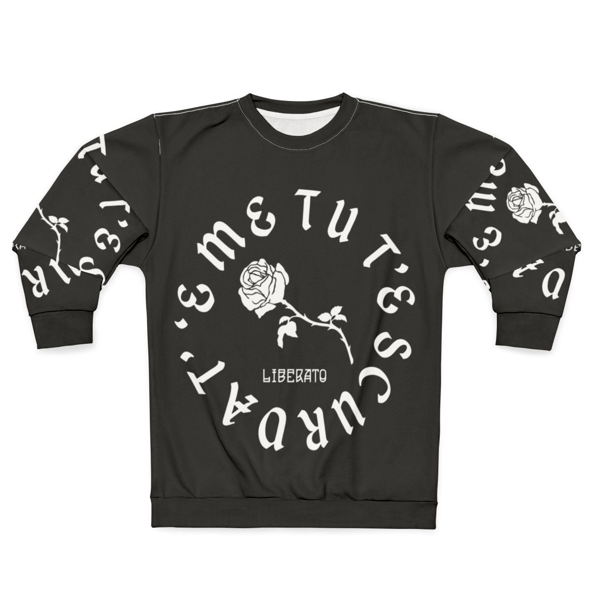 Liberato Italian Rapper Black and White Rose Sweatshirt