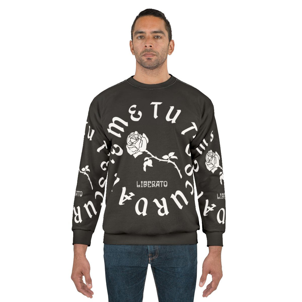 Liberato Italian Rapper Black and White Rose Sweatshirt