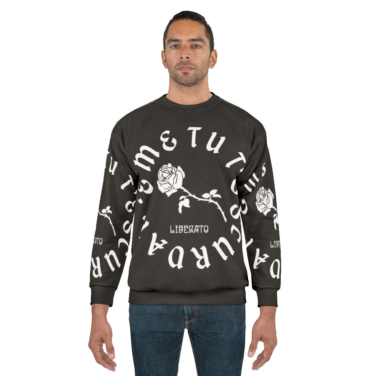Liberato Italian Rapper Black and White Rose Sweatshirt