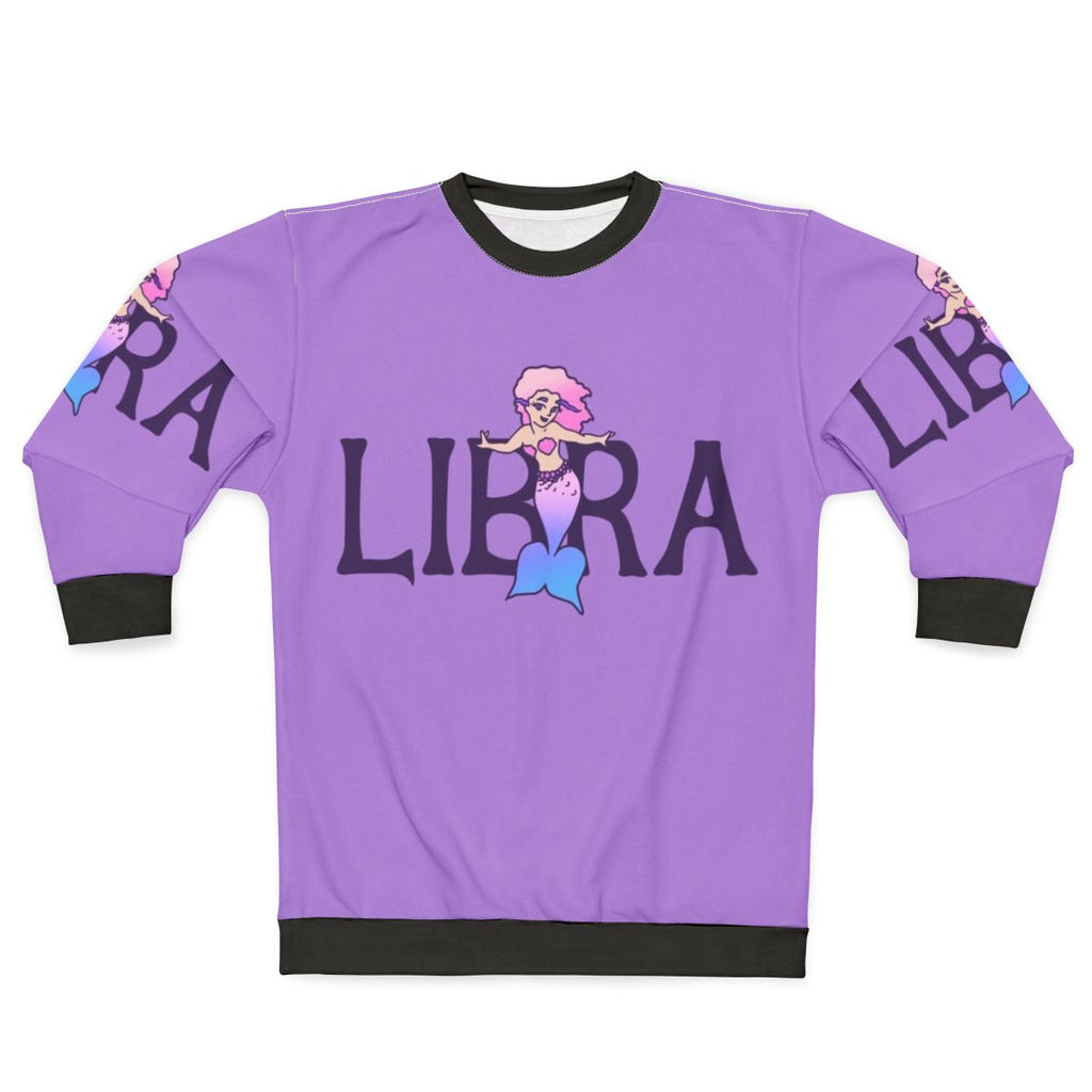 Libra mermaid sweatshirt with pink and constellation design