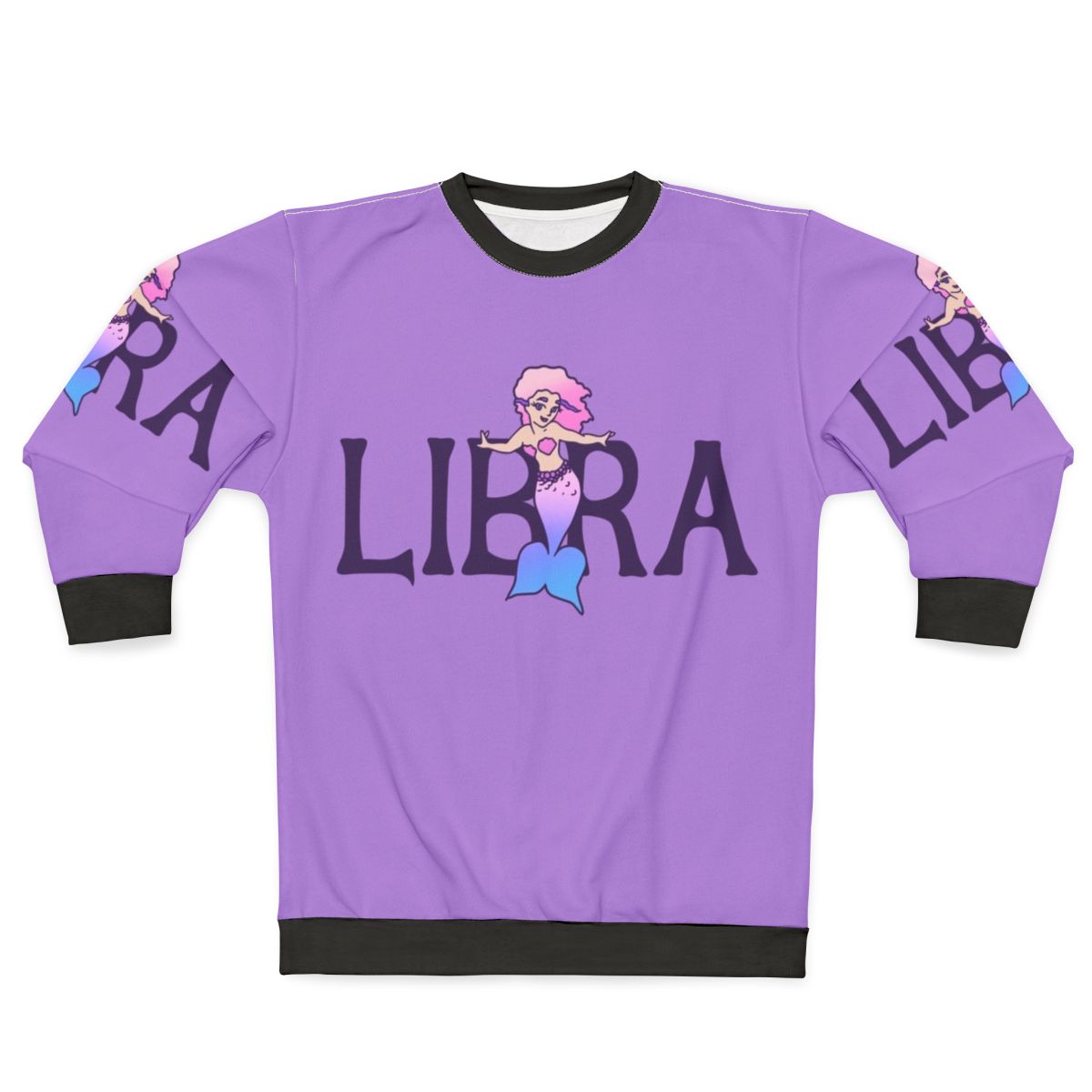Libra mermaid sweatshirt with pink and constellation design