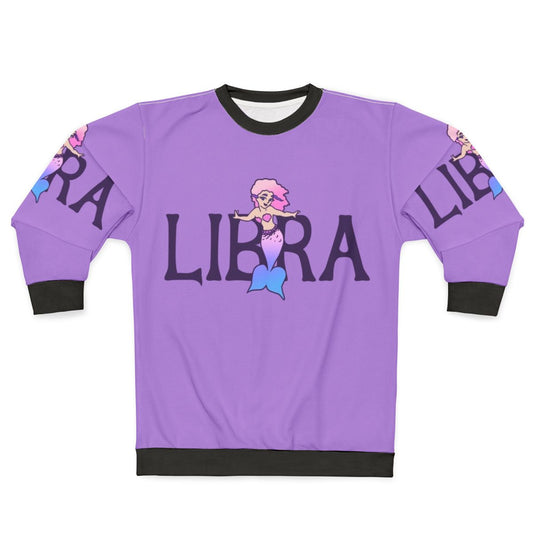 Libra mermaid sweatshirt with pink and constellation design