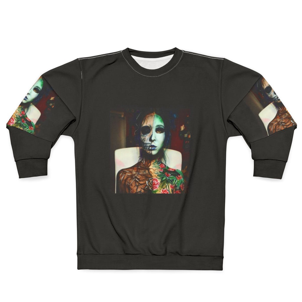 Bodypaint Sweatshirt with Life and Death Graphic