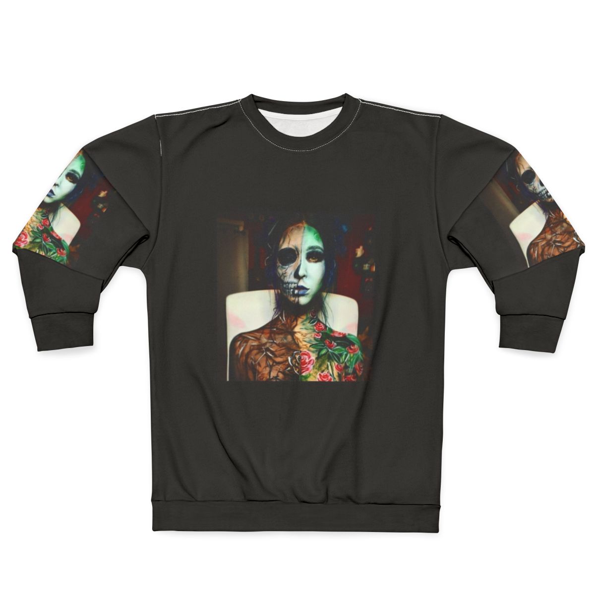 Bodypaint Sweatshirt with Life and Death Graphic