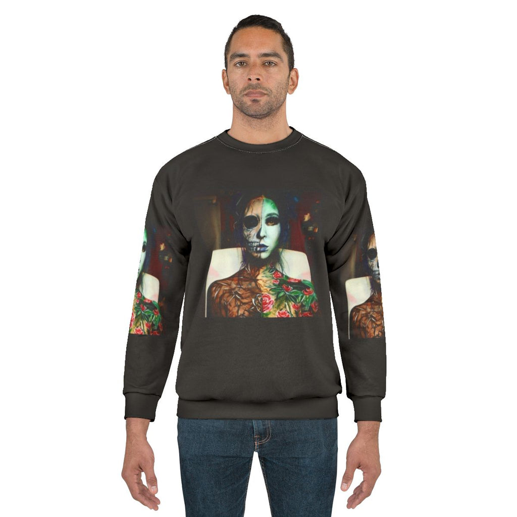 Bodypaint Sweatshirt with Life and Death Graphic