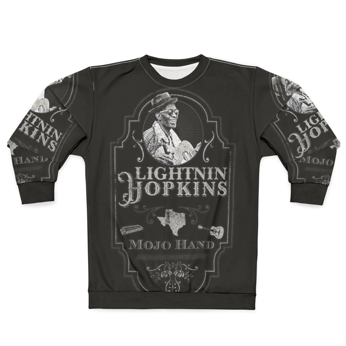 Lightnin Hopkins Tribute Blues Guitar Sweatshirt