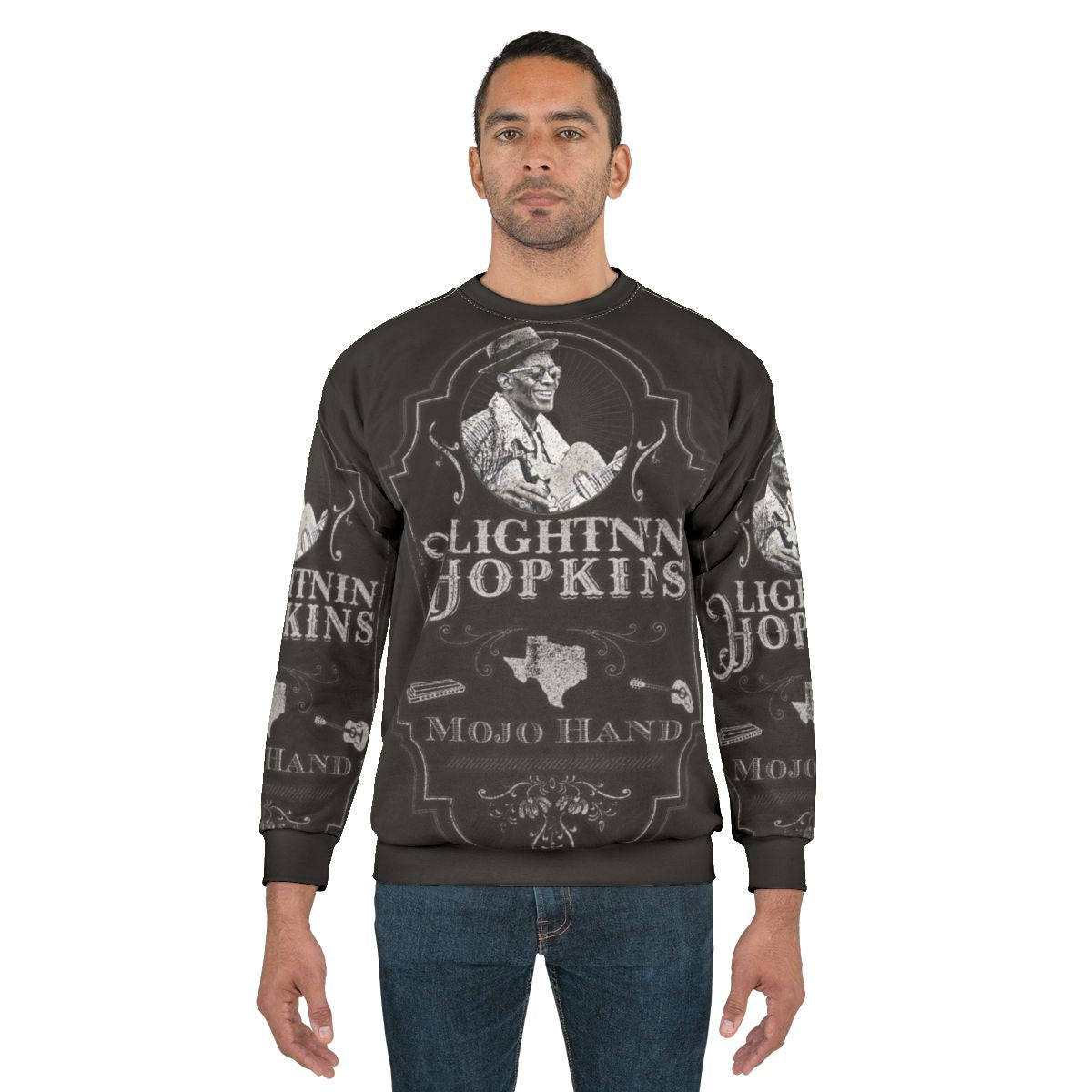 Lightnin Hopkins Tribute Blues Guitar Sweatshirt