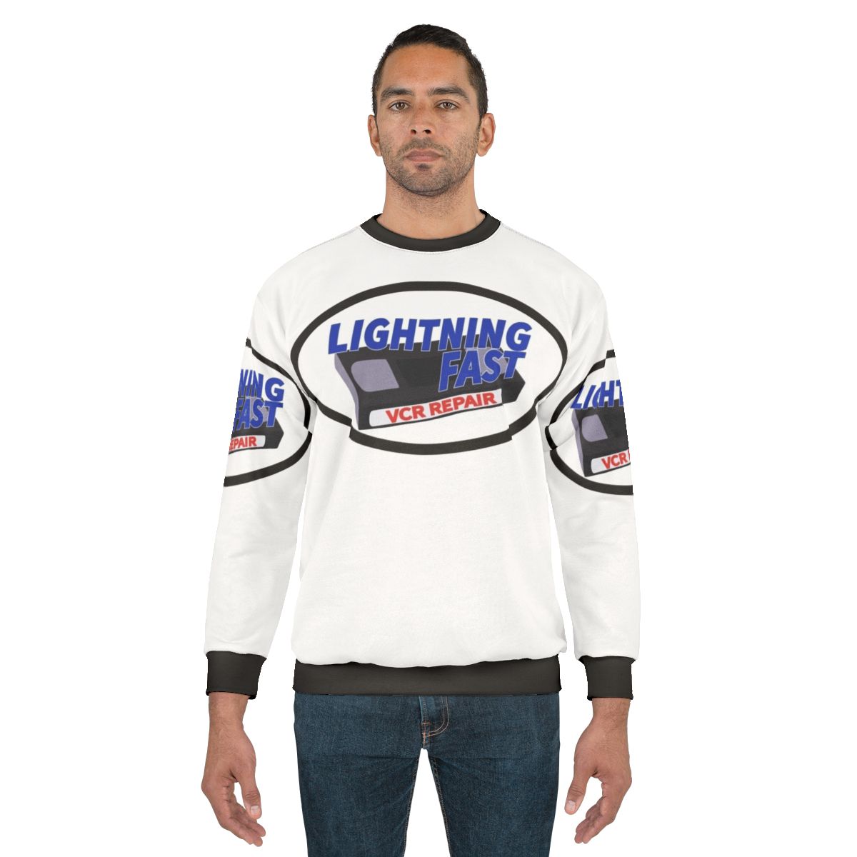 Lightning Fast VCR Repair Red Letter Media Sweatshirt
