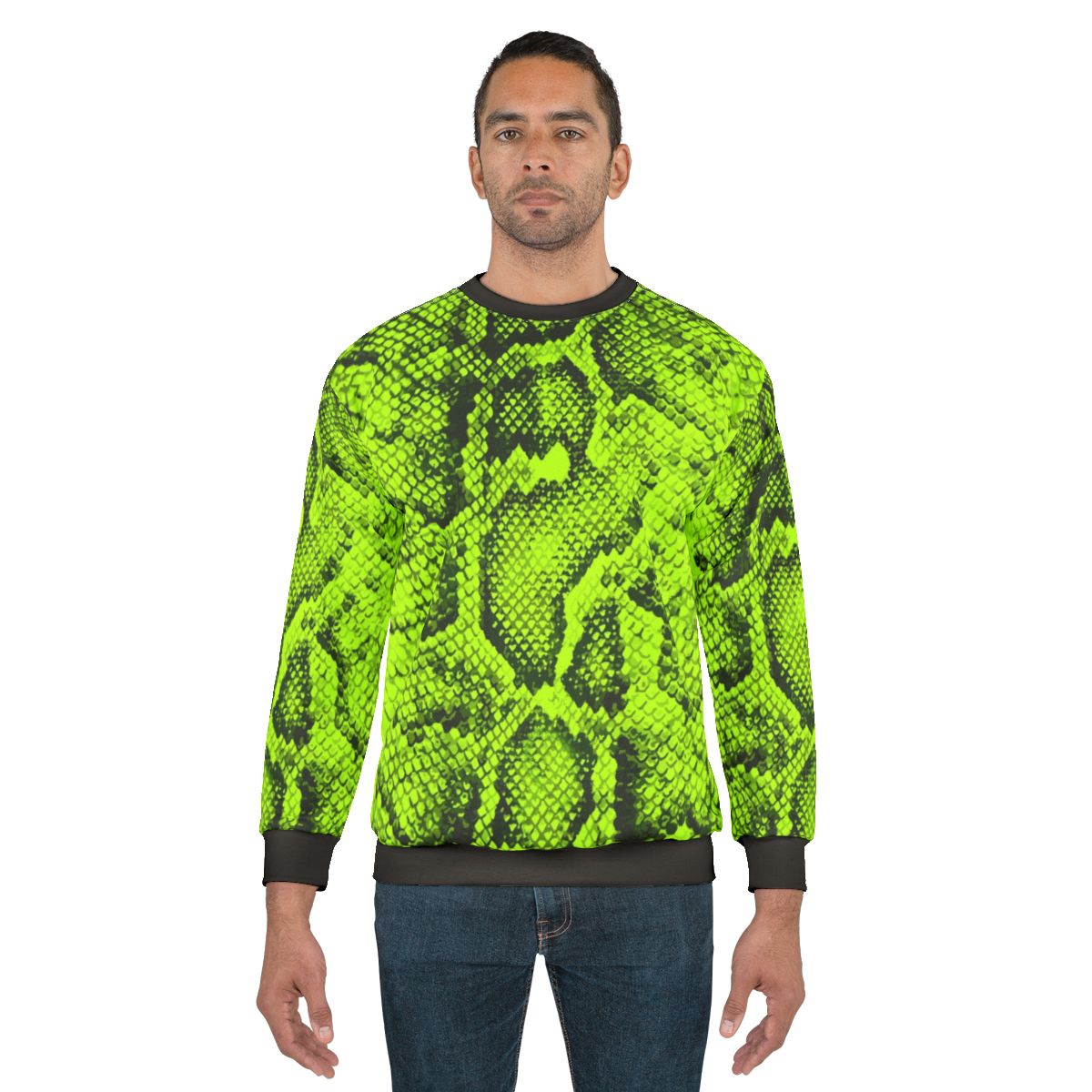 Lime snakeskin pattern sweatshirt