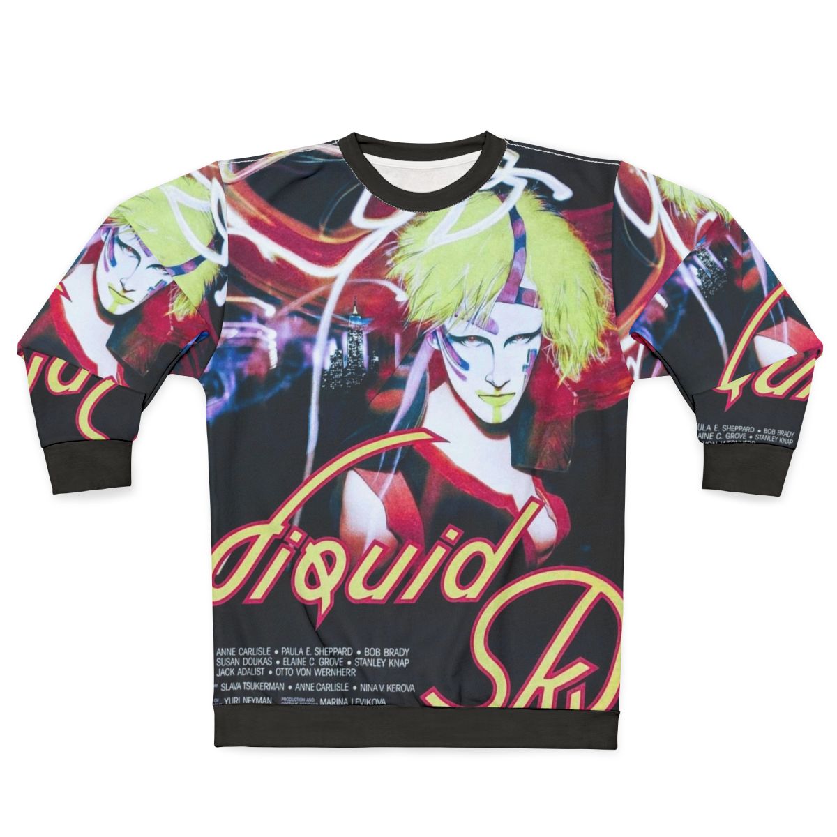 80s cult movie Liquid Sky inspired color block sweatshirt